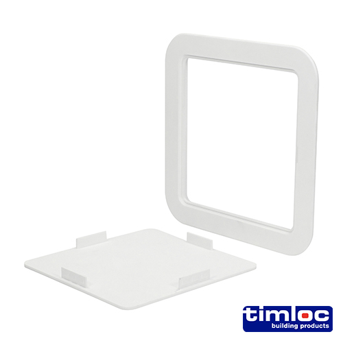 [TIM180327] Timloc Access Panel Plastic Clip Fit White - 205 x 205mm