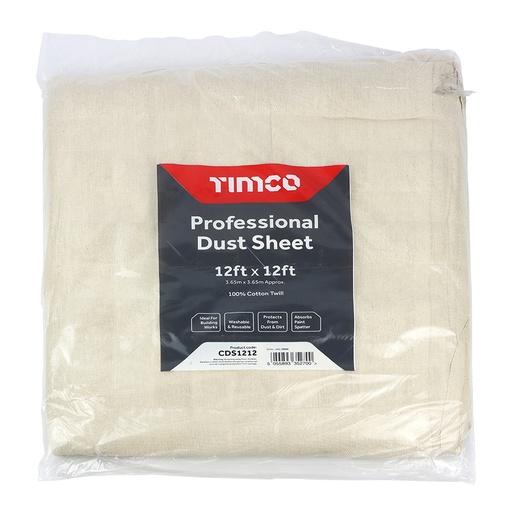 [TIM180209] Cotton Twill Dust Sheet - 12ft x 12ft