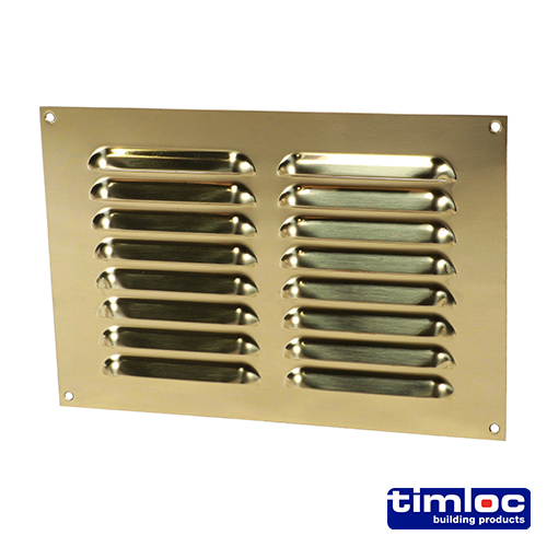 [TIM180287] Timloc Louvre Grille Vent Polished Brass - 242 x 165mm