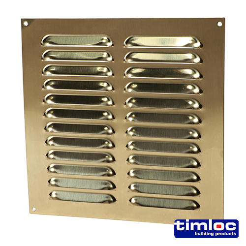 [TIM180290] Timloc Louvre Grille Vent Polished Brass - 242 x 242mm