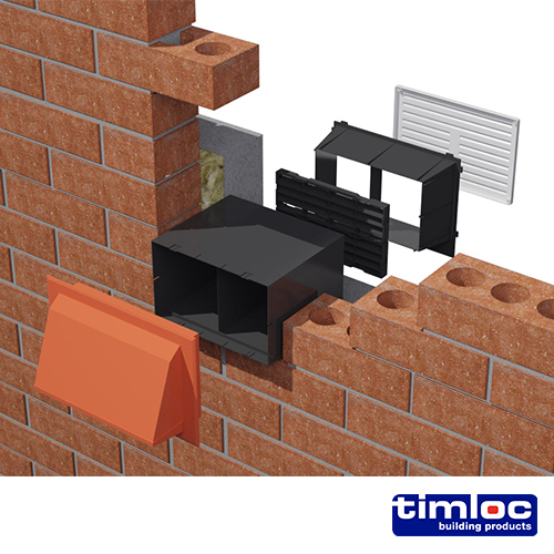 [TIM180295] Timloc Through-Wall Cavity Sleeve Baffle Black - 229 x 76mm