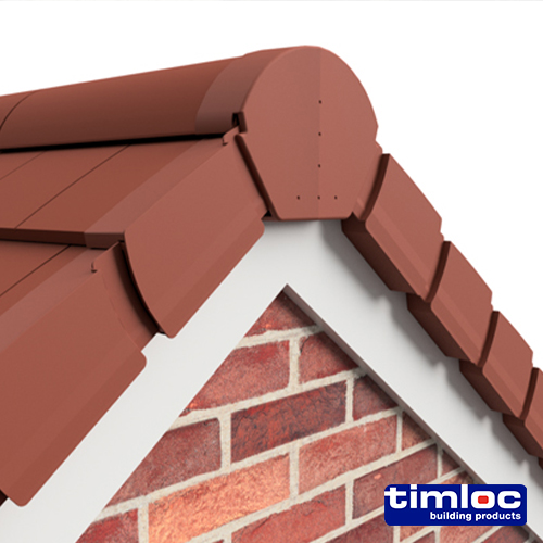 [TIM180308] Timloc Dry Verge Unit Terracotta - 405 x 95/160mm