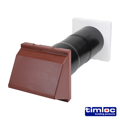 [TIM180320] Timloc AeroCore Through-Wall Ventilation Set Cowl and Baffle Brown - 127 x 350 (dia x length)