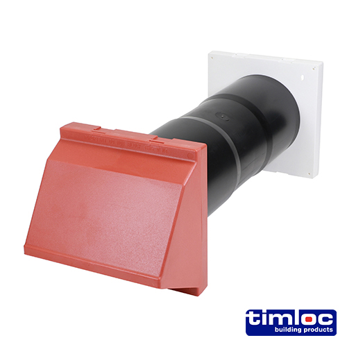 [TIM180321] Timloc AeroCore Through-Wall Ventilation Set with Cowl and Baffle Terracotta - 127 x 350mm (dia x length)