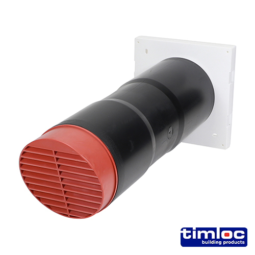[TIM180323] Timloc AeroCore Through-Wall Vent High Rise and Baffle Terracotta - 127 x 350 (dia x length)