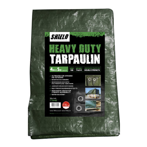 [TIM180397] Heavy Duty Tarpaulin Green - 4 x 5m