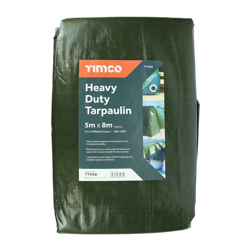 [TIM180398] Heavy Duty Tarpaulin Green - 5 x 8m