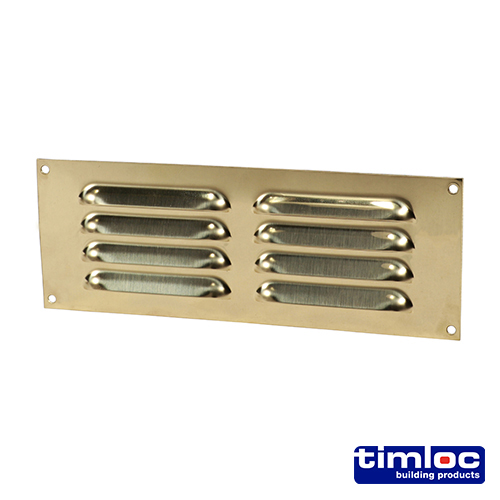 [TIM180284] Timloc Louvre Grille Vent Polished Brass - 242 x 89mm