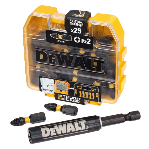 [TOS11000186] DT70564T-QZ EXTREME FLEXTORQ PZ2 X 25MM BITS & DRIVE (26 PC)