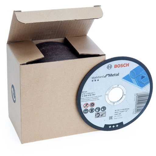 [TOS11000623] 2608619767 METAL STANDARD CUTTING DISCS 115 X 1MM (50 PK)