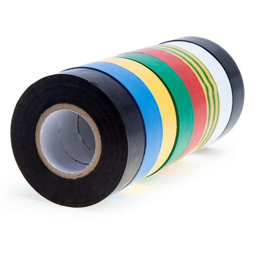 [TOS11000926] 00351920ASST8 ASSORTED ELECTRICAL PVC TAPE 19MM X 20M (8 PK)