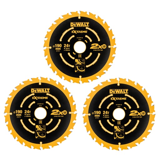 [TOS11000938] DT10399-QZ ELITE CIRCULAR SAW BLADE 190MM X 30MM X 24T(3 PK)