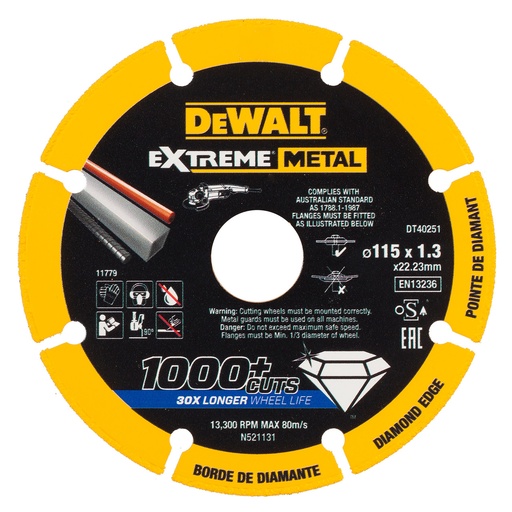 [TOS11000939] DT40251-QZ EXTREME METAL 115X22.23X1.3MM