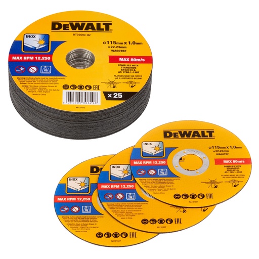 [TOS11001173] DT20593-QZ BONDED CUTTING DISC 115MM (X25 WRAP)