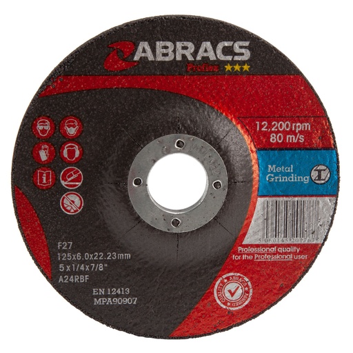 [TOS11001446] PF12560DM-25 PROFLEX 125 X 6 X 22MM DPC METAL GRIND (25 PK)