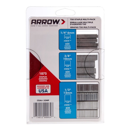 [TOS11002373] T50MP MULTI PACK ASSORTED STAPLES (1875 PK)